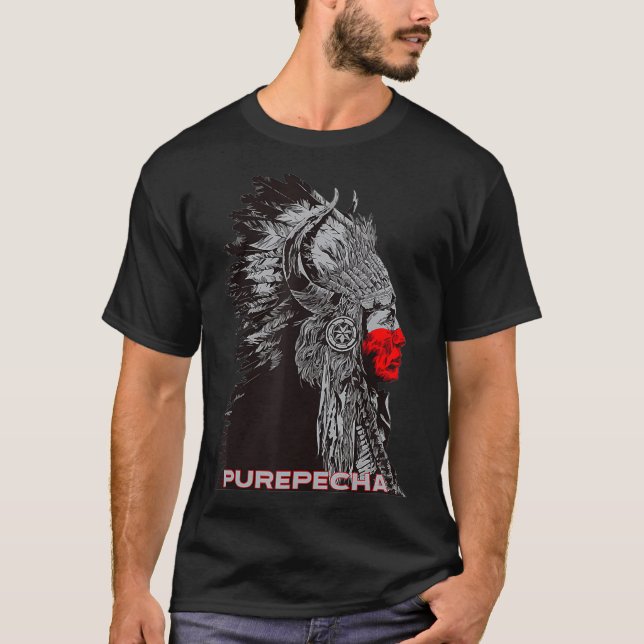 Camiseta Purepecha, Chefe Orud Mexicano Vintage Respe (Frente)