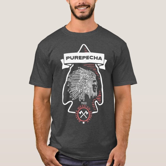 Camiseta Purepecha Tribe Nativo Mexicano Índio Ortoso Dardo (Frente)