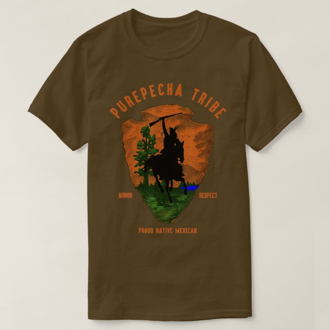 Camiseta Purepecha Tribe - Retrô indígena mexicano orgulhos (Frente do Design)