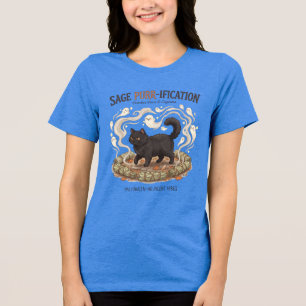 Camiseta Purificação Sábia Gato Preto Cute Fantasma Hallowe
