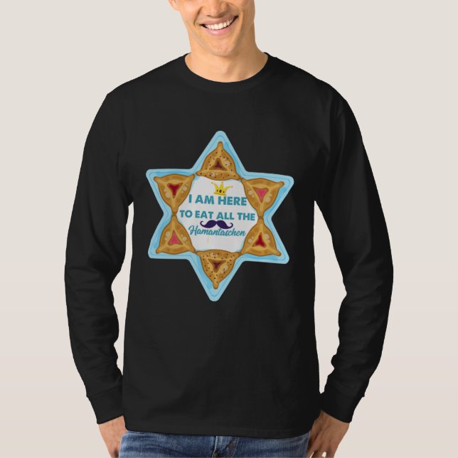 Camiseta Purim Costume Esther Eat All The Hamantaschen (Frente)