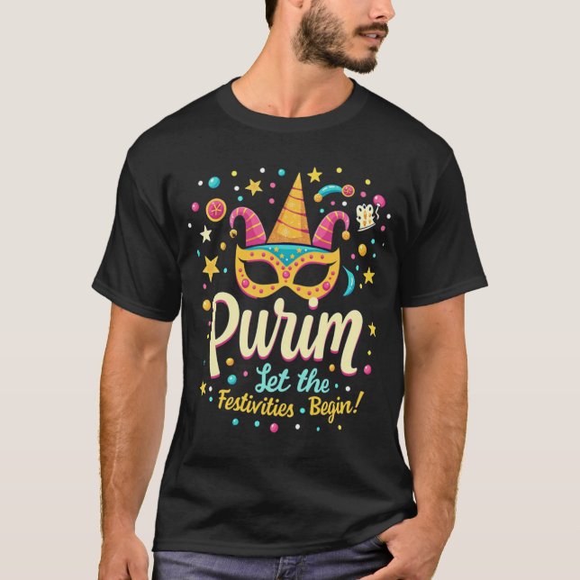Camiseta PURIM, que comecem as festividades! - Celebração (Frente)