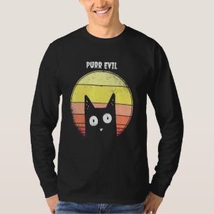 Camiseta Puro Mau Black Cat Vintage Sunset Halloween Meo
