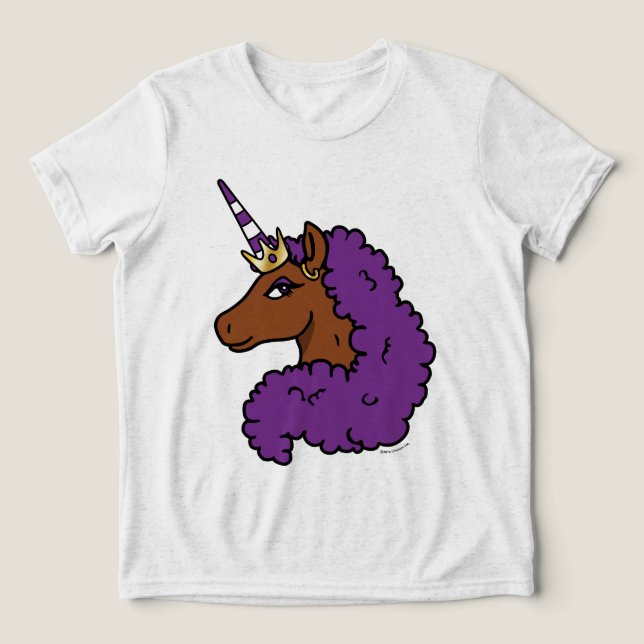 Camiseta Purple Afro Unicorn (Design frontal)
