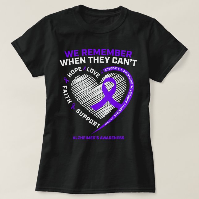 Camiseta Purple Alzheimers Awareness Products Women Men Gra (Frente do Design)