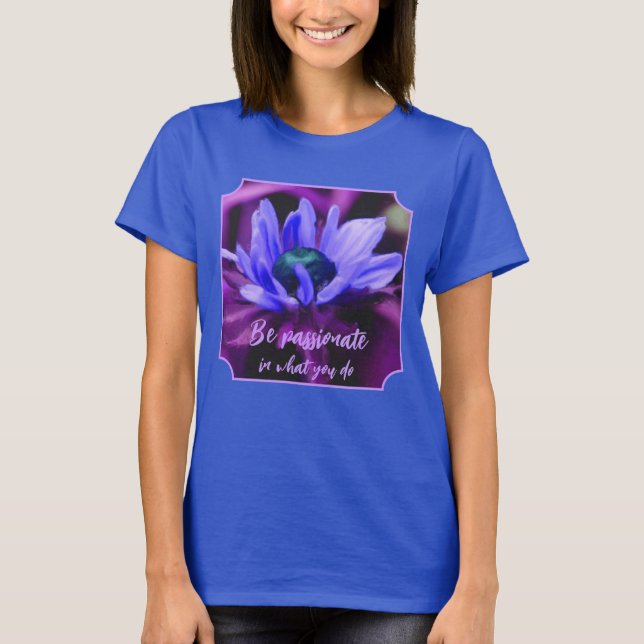 Camiseta Purple Daisy Passion Quote Inspirational  (Frente)