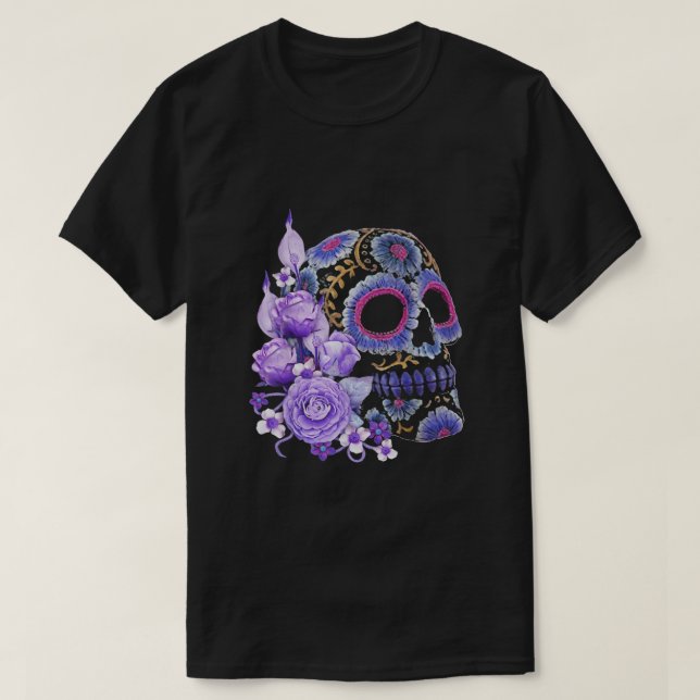 Camiseta Purple Floral Black Sugar Skype (Frente do Design)