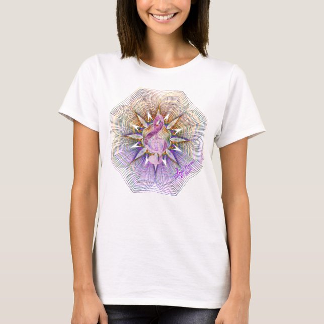 Camiseta Purple Floral Prism Treble Clef (Frente)