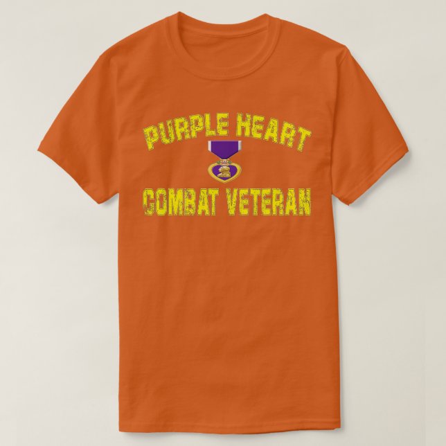 Camiseta Purple Heart Combat Veteran  (Frente do Design)