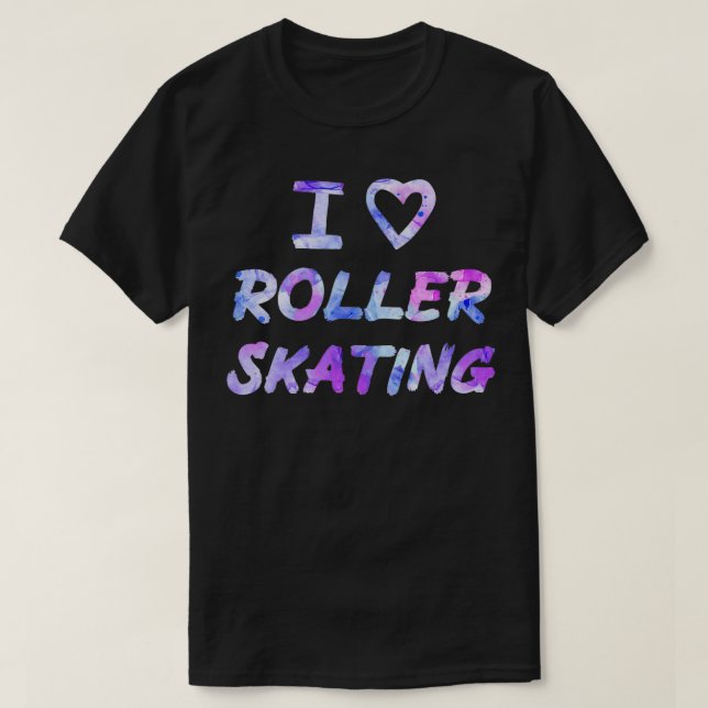 Camiseta Purple I Love Roller Sking (Frente do Design)