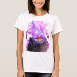 Camiseta Purple Iris Watercolor Flower Floral Birthday