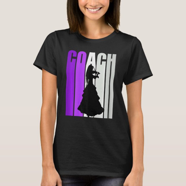 Camiseta Purple Retro Artistic Violin Coach Coaching Music  (Frente)