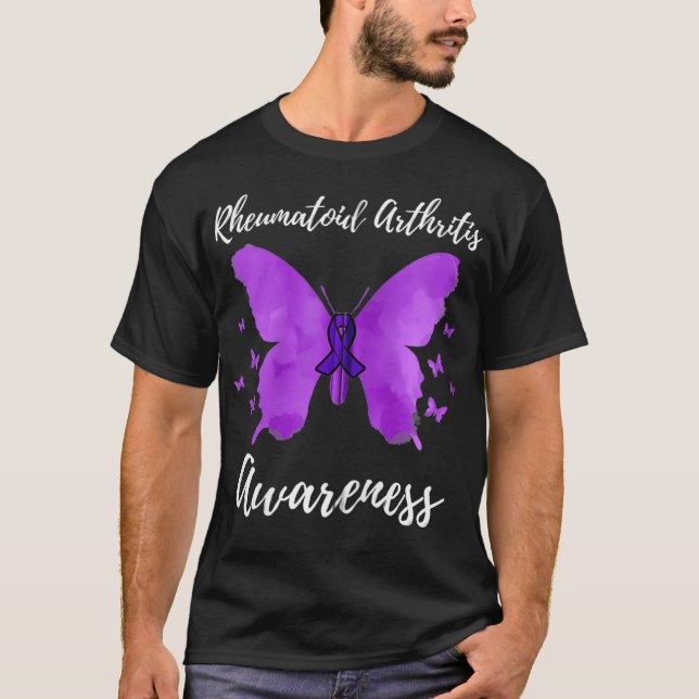Camiseta Purple Ribbon Rheumatoid Arthritis Awareness Zip  (Frente)
