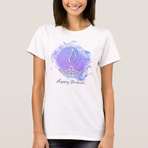 Camiseta Purple Watercolor Diwali Deepa
