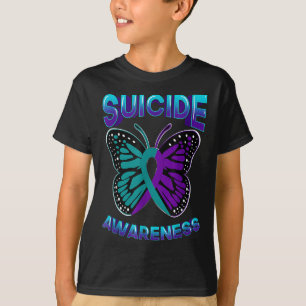Camiseta Púrpura & Teal do Guerreiro do Suicídio Sensib