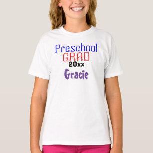 Camiseta Púrpura Colorida de Graduação Pré-Escolar