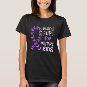 Camiseta Púrpura da Borboleta Militar Infantil Brats Milita