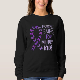 Camiseta Púrpura da Borboleta Militar Infantil Brats Milita