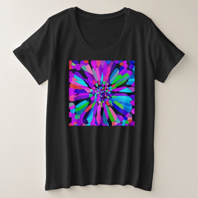 Camiseta Púrpura de Flor de Confetti (Frente do Design)