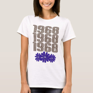 Camiseta Púrpura de Poder da Flor Hippie, Sinal de Paz de 1