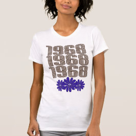 Camiseta Púrpura de Poder da Flor Hippie, Sinal de Paz de 1
