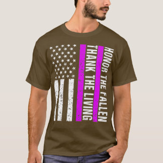 Camiseta Púrpura do Coração Militar Veterano Americano Roxo