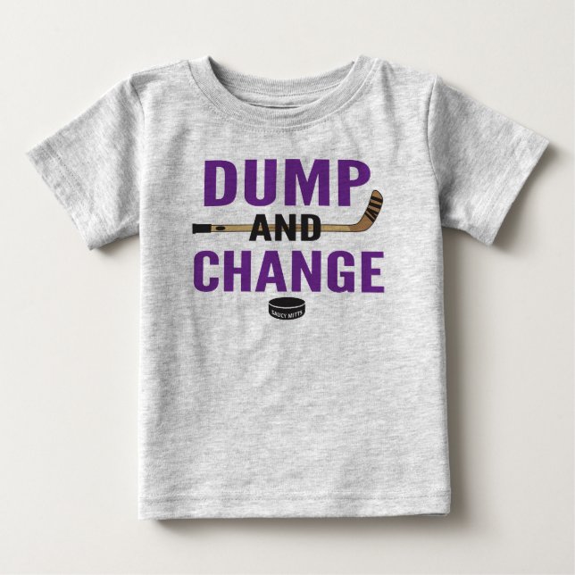 Camiseta Púrpura e Mudar Bebê de Hóquei (Frente)