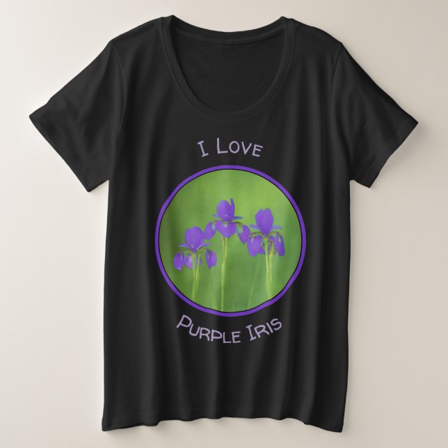 Camiseta Púrpura Iris - Arte Flor Original (Frente do Design)