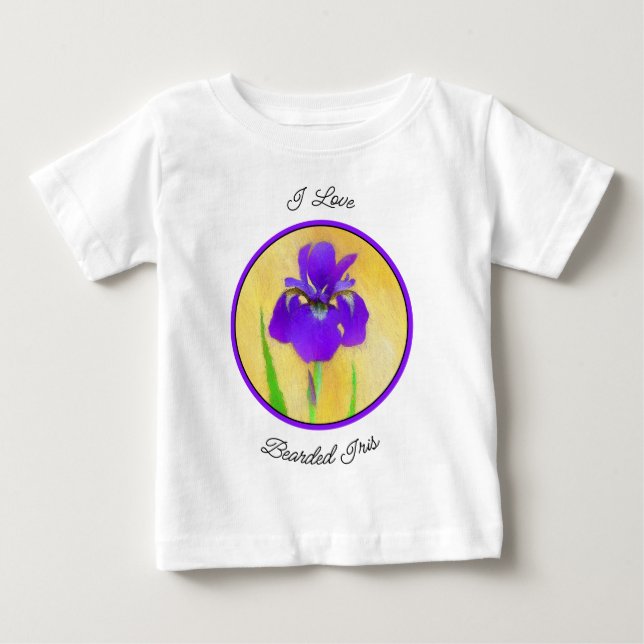 Camiseta Púrpura Iris - Arte Flor Original (Frente)
