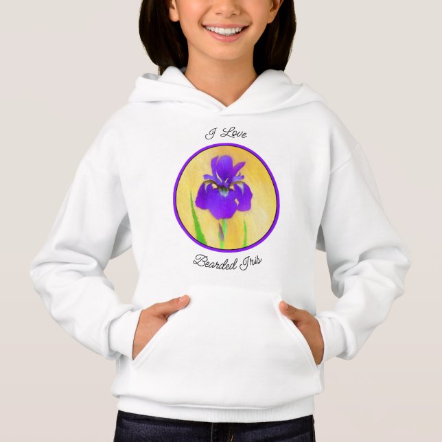 Camiseta Púrpura Iris - Arte Flor Original (Frente)