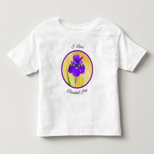 Camiseta Púrpura Iris - Arte Flor Original (Frente)