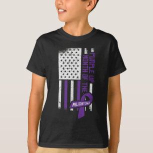 Camiseta Púrpura Mês Da Criança Militar Americana Fla