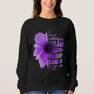 Camiseta Púrpura Mês De Sensibilização Militar Para Criança