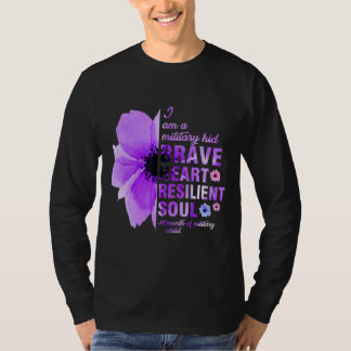 Camiseta Púrpura Mês De Sensibilização Militar Para Criança