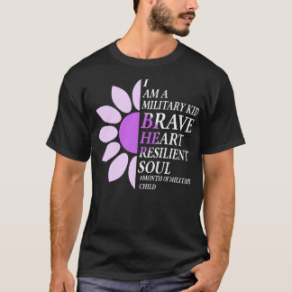 Camiseta Púrpura Mês Seguinte da Flor Militar de Consciênci