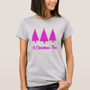 Camiseta Púrpura Paisley Retro Árvore de Natal Moderna