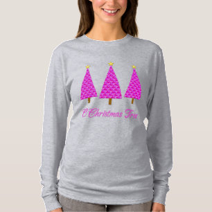 Camiseta Púrpura Paisley Retro Árvores de Natal Modernas