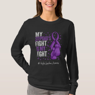 Camiseta Púrpura Ribbon Stepdad Hodgkins Linfoma Consciênci