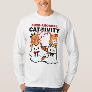 Camiseta Purr-anormal Cat-tivity Fogueira de Halloween Desi
