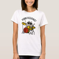 Purr-cussionista Engraçado Drummer Cat Pun