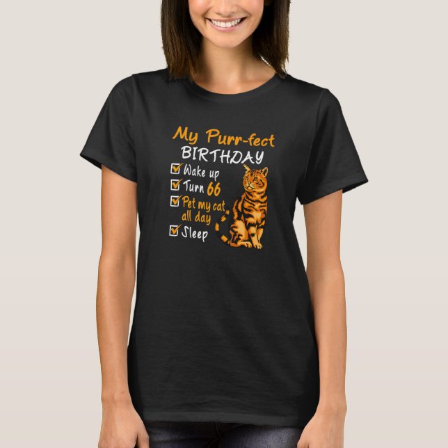 Camiseta Purr Fect Birthday Pet My Cat O Dia 66 (Frente)