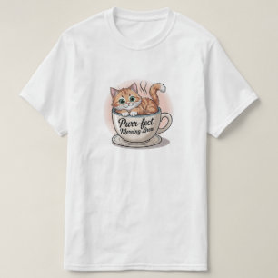 Camiseta "Purr-fect Morning Brew Cat Mug - Amor de café bon