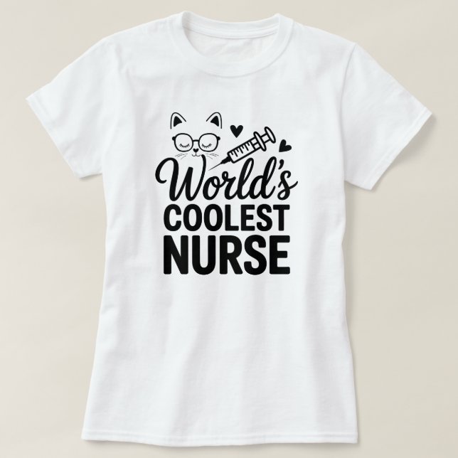 Camiseta Purr-fect Nurse Tee – For Cat-Loving Healthcare He (Frente do Design)