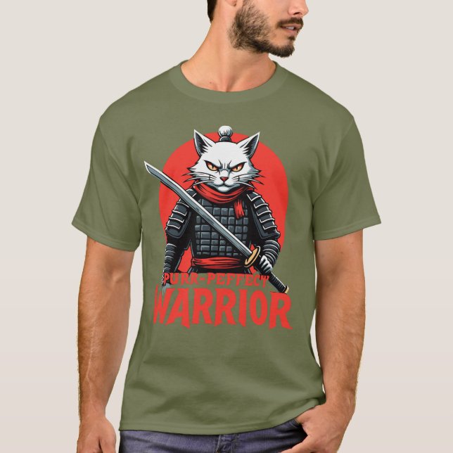 Camiseta Purr-fect Samurai Warrior Cat - Feline feroz (Frente)