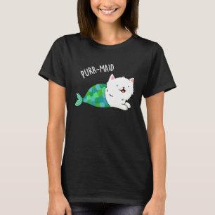 Camiseta Purr-Maid Gatinho Engraçado Sereia Pun Dark BG