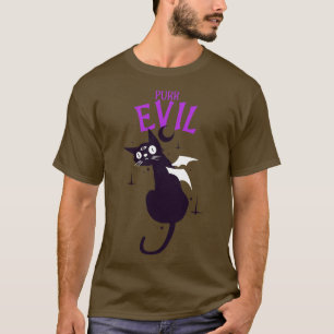 Camiseta Purr Mau Demon Cat Halloween Gótico Arte Escura Gó