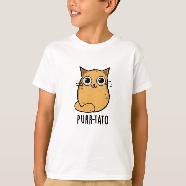 Camiseta Purr-tato Funny Cat Batata Pun (Frente)