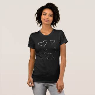 Camiseta Purrfect Love Minimalist Cat & Heart