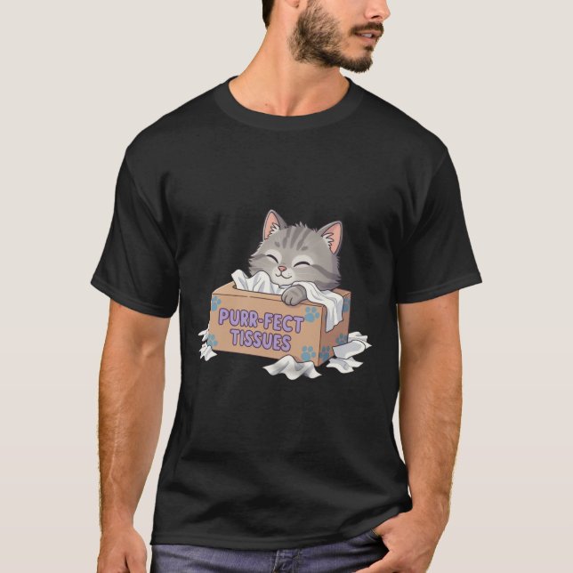 Camiseta Purrfect Tissue Box Cat (Frente)