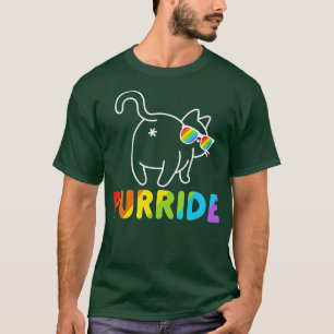 Camiseta Purride Engraçado Cat Gay LGB Orgulho Homens